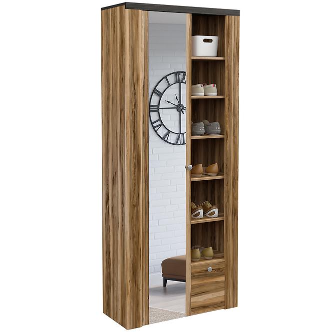 Szekrény Larona 1D 1S 87 satin nussbaum