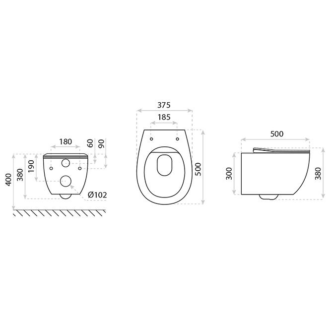 Függő WC-csésze Egg szabadon ejtő deszka