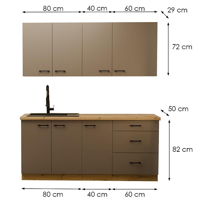 Konyhabútor Bolonia 180cm  konyhai munkalap nélkül 