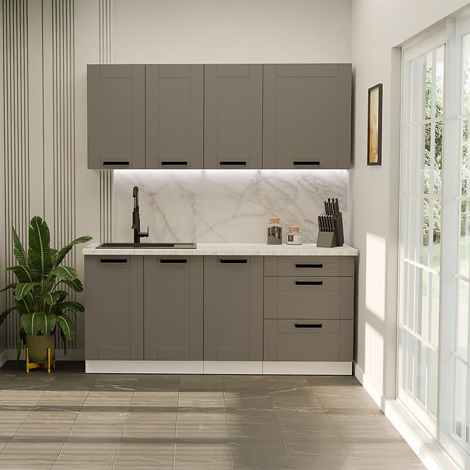 Konyhabútor Luna Dustgrey/Fehér 180cm  konyhai munkalap nélkül 
