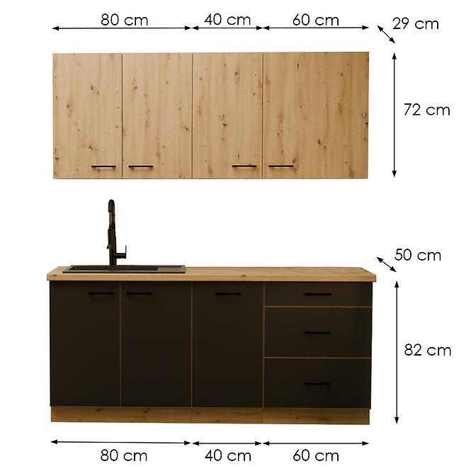 Konyhabútor Modena 180cm  konyhai munkalap nélkül 