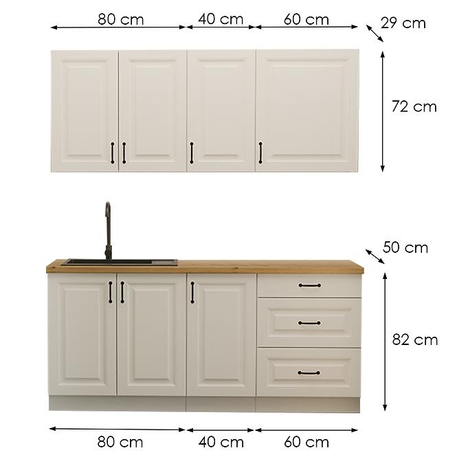Konyhabútor Stilo Fehér/Fehér 180cm  konyhai munkalap nélkül ,2