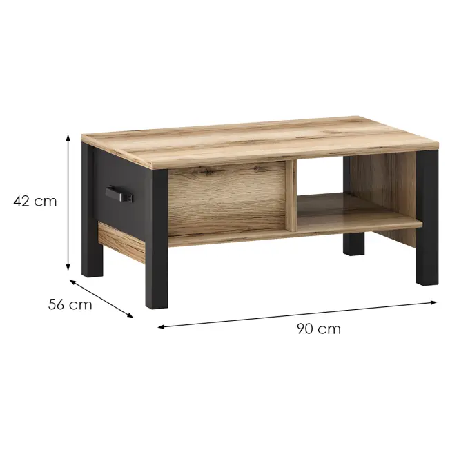 Dóhányzóasztal 1s Derby T Light + Black,2