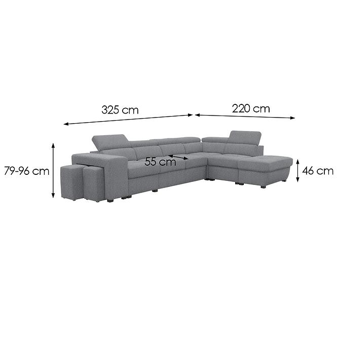 Sarokgarnitúra szett Positano 2XPUFA+B+1+2F+R+1+OTM Antology 18 SZ
