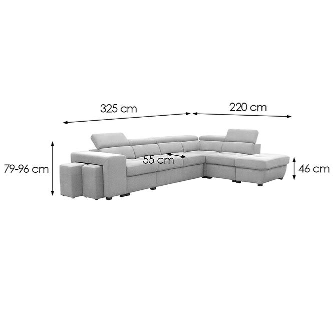 Sarokgarnitúra szett Positano 2XPUFA+B+1+2F+R+1+OTM Antology 15 SZ
