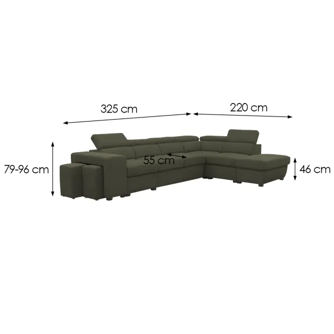Sarokgarnitúra szett Positano 2XPUFA+B+1+2F+R+1+OTM Antology 12 ZI