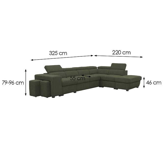 Sarokgarnitúra szett Positano 2XPUFA+B+1+2F+R+1+OTM Antology 12 ZI