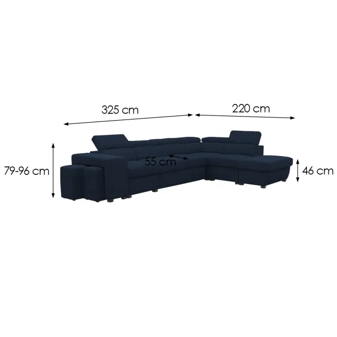 Sarokgarnitúra szett Positano 2XPUFA+B+1+2F+R+1+OTM Antology 14 GR