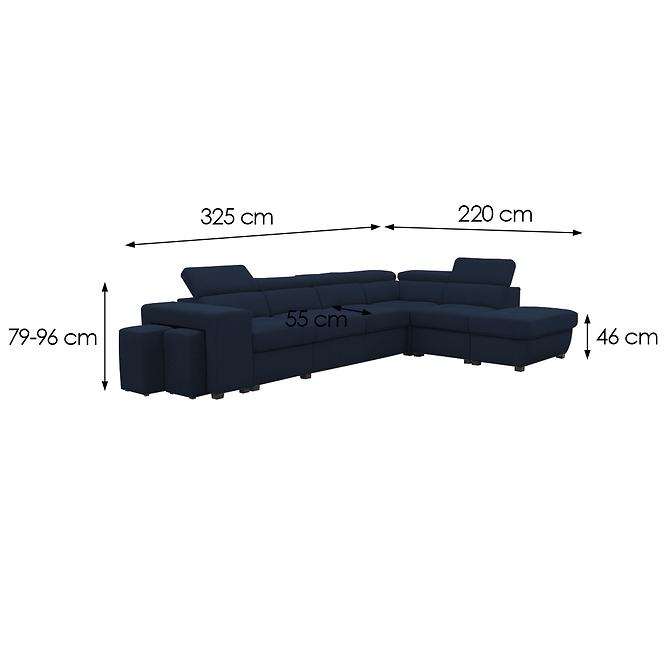 Sarokgarnitúra szett Positano 2XPUFA+B+1+2F+R+1+OTM Antology 14 GR