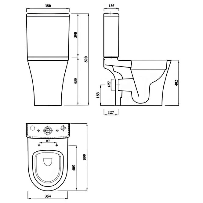 WC kombinált Zara Round Rimless szabadon ejtő deszka
