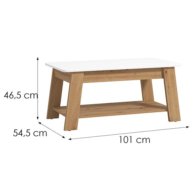 Dohányzóasztal Piave Artisan/Fehér 11013082