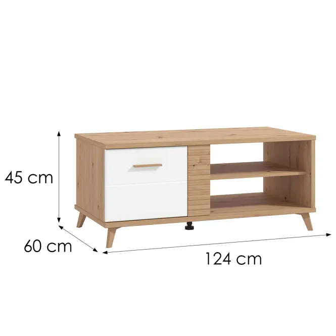 Dohányzóasztal Bretagna Artisan/Fehér 11012259,2
