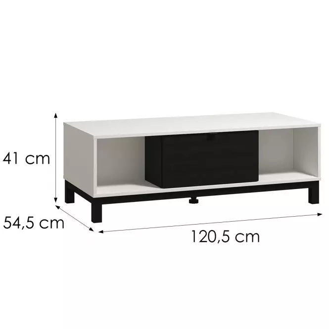 Dohányzóasztal Sarthe Fehér/Fekete 11013678