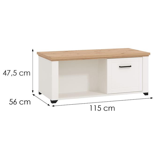 Dohányzóasztal Valencia M Artisan/fehér 11011433