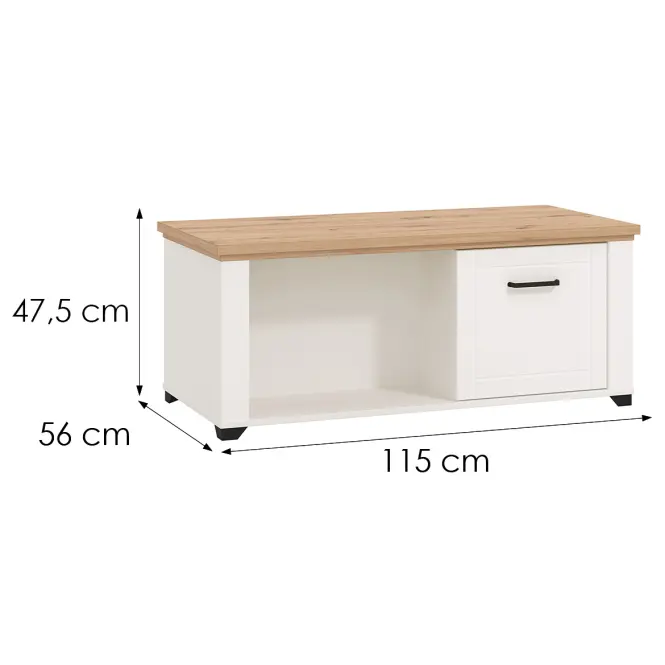 Dohányzóasztal Valencia M Artisan/fehér 11011433,2