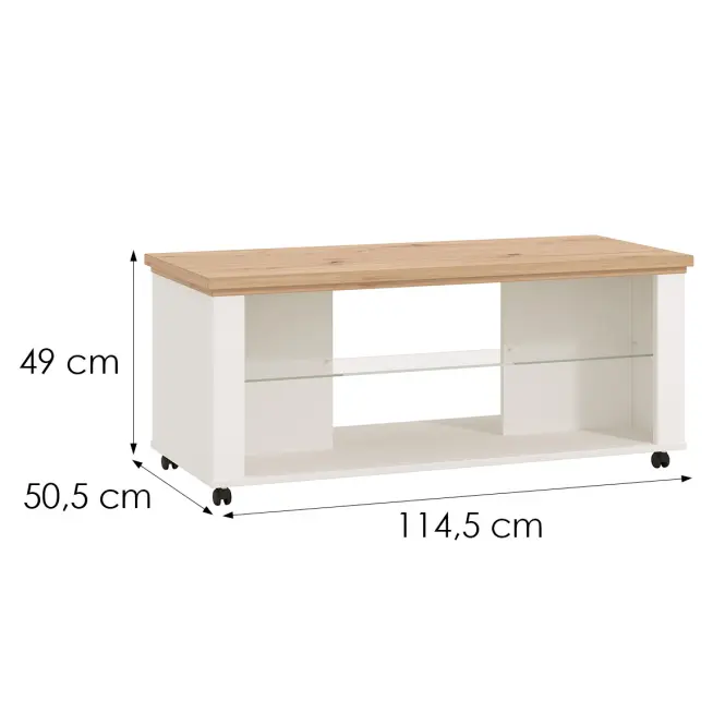 Dohányzóasztal Valencia Ks Artisan/fehér 11011461