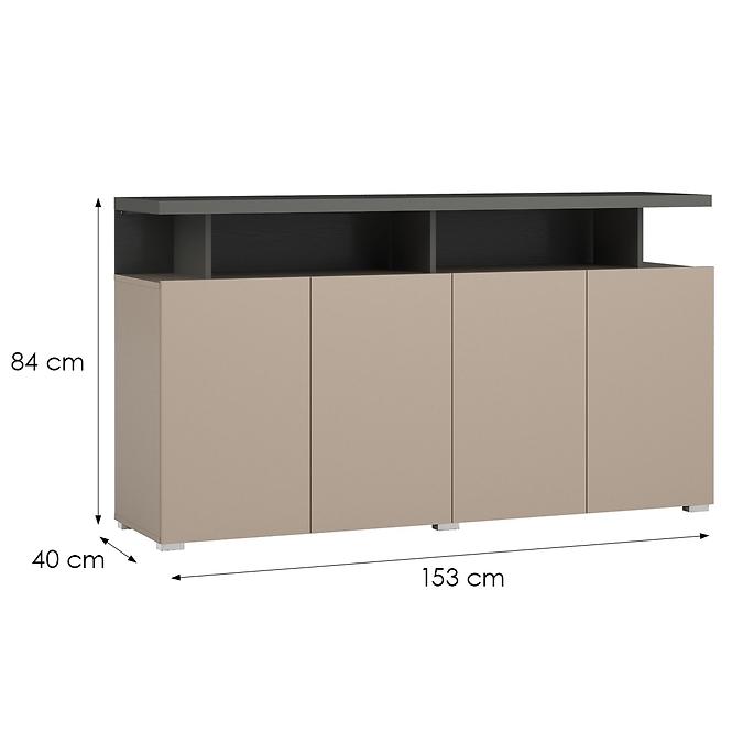 Komód Serio 4D fekete/congo 43,3