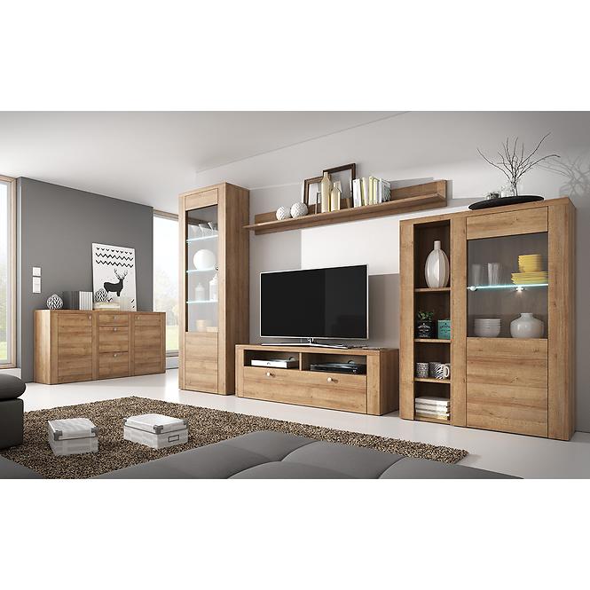 Függő polc Larona 02 185 cm tölgy riviera fényes