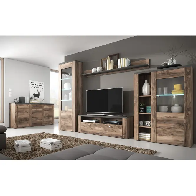 Függő polc Larona 02 185 cm tölgy satin nussbaum,2