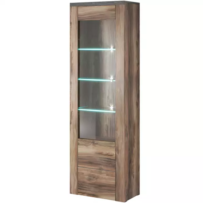 Vitrin Larona 05 1D satin nussbaum