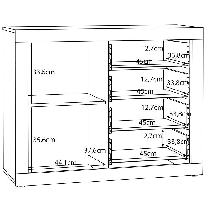 Komód Talino 1d4s Tölgy Mauvella Tbbk221l-D108 ,6