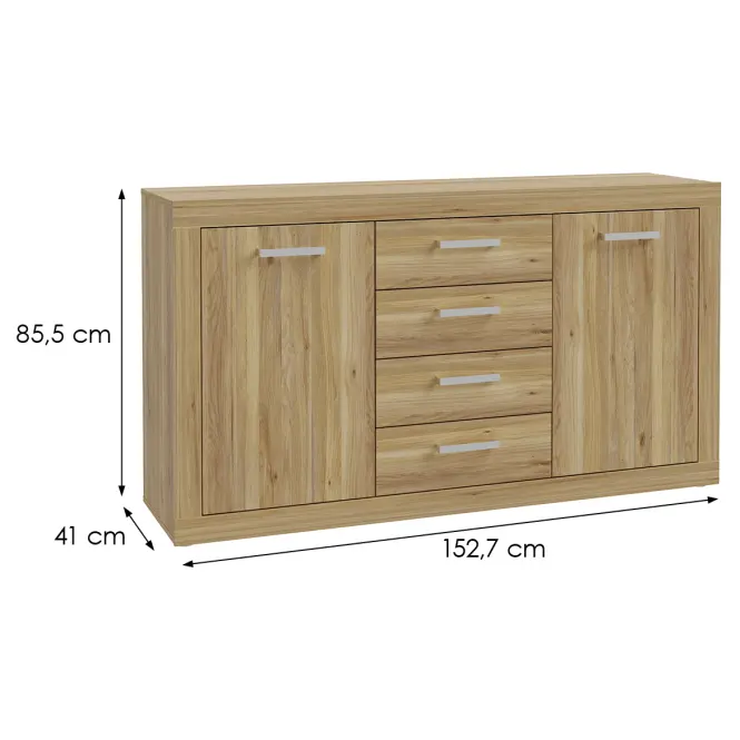 Komód Talino 2d4s Tölgy Mauvella  Tbbk231-D108