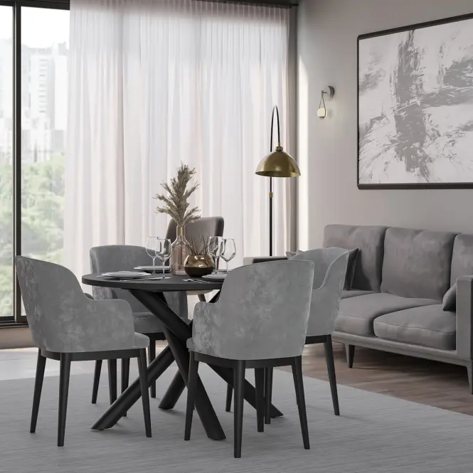 Asztal Oslo 110 cm portland hamu,4