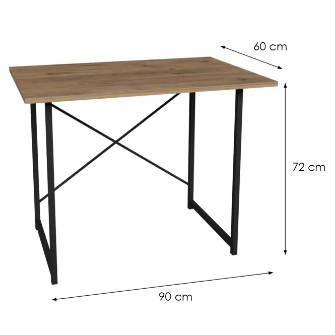 Íróasztal Fd-6090sd-001 Természetes/Fekete