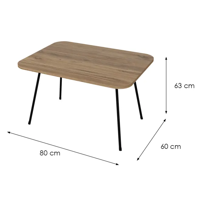 Dohányzóasztal Fd- Fp6080fpt-001 Természetes/Fekete