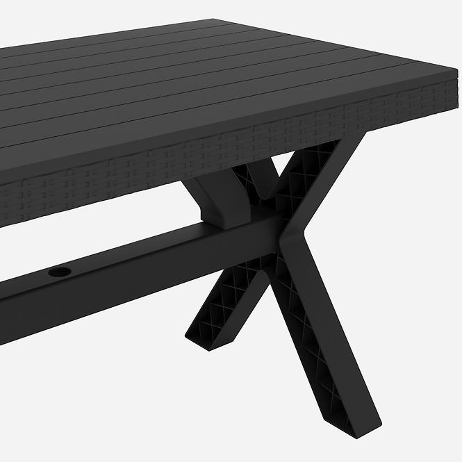 Asztal Rustic antracit 80x140 cm