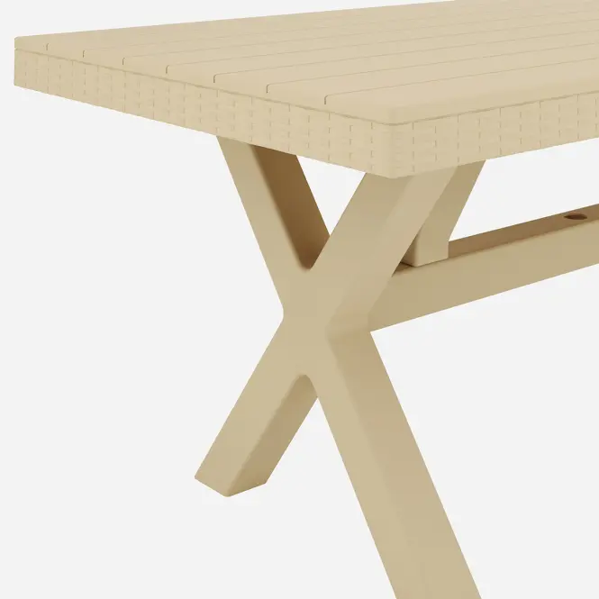 Asztal Rustic bézs 90x180 cm