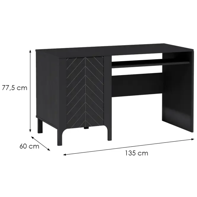 Íróasztal Malumi M9 fekete,2