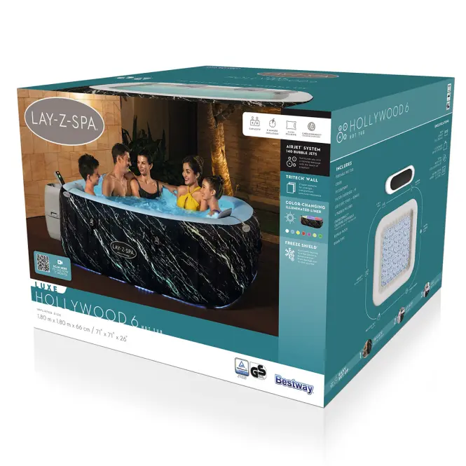 Hidromasszázs medence Spa 1.8x1.8x0.66m Hollywood 6001F
