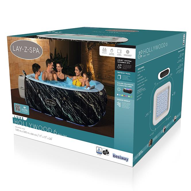 Hidromasszázs medence Spa 1.8x1.8x0.66m Hollywood 6001F