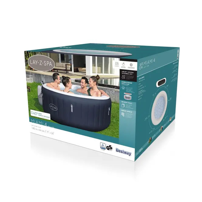 Hidromasszázs medence Spa 1.8x1.8m Miami dark blue 6001C,9
