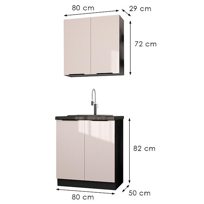 Konyhabútor Arona Cashmere 80cm Munkalap nélkül