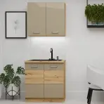 Konyhabútor Artisan Cappuccino 80cm Munkalap nélkül