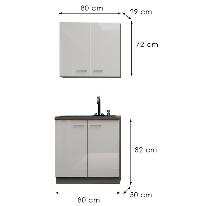 Konyhabútor Bianka 80cm Munkalap nélkül