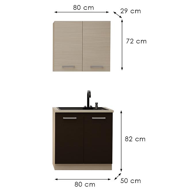 Konyhabútor Wiktoria Chamonix 80cm Munkalap nélkül