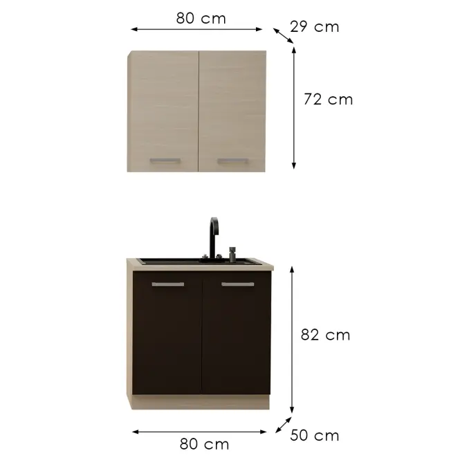 Konyhabútor Wiktoria Chamonix 80cm Munkalap nélkül,3