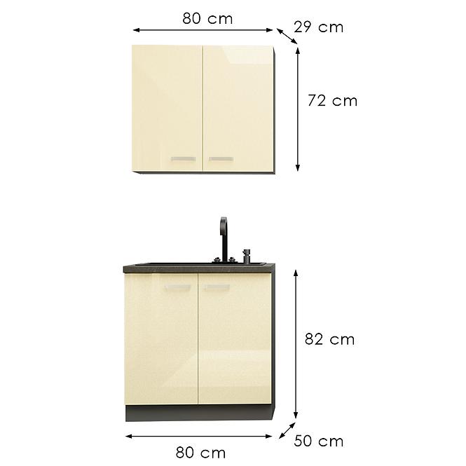 Konyhabútor Karmen 80cm Munkalap nélkül
