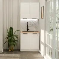 Konyhabútor Luna Fehér/Fehér 80cm Munkalap nélkül