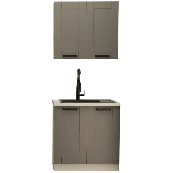 Konyhabútor Luna Dustgrey/Fehér 80cm Munkalap nélkül,2