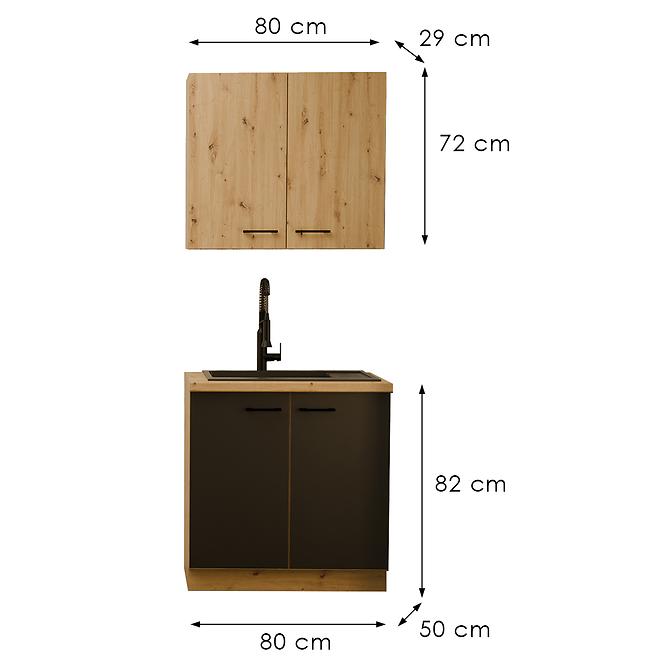 Konyhabútor Modena 80cm Munkalap nélkül