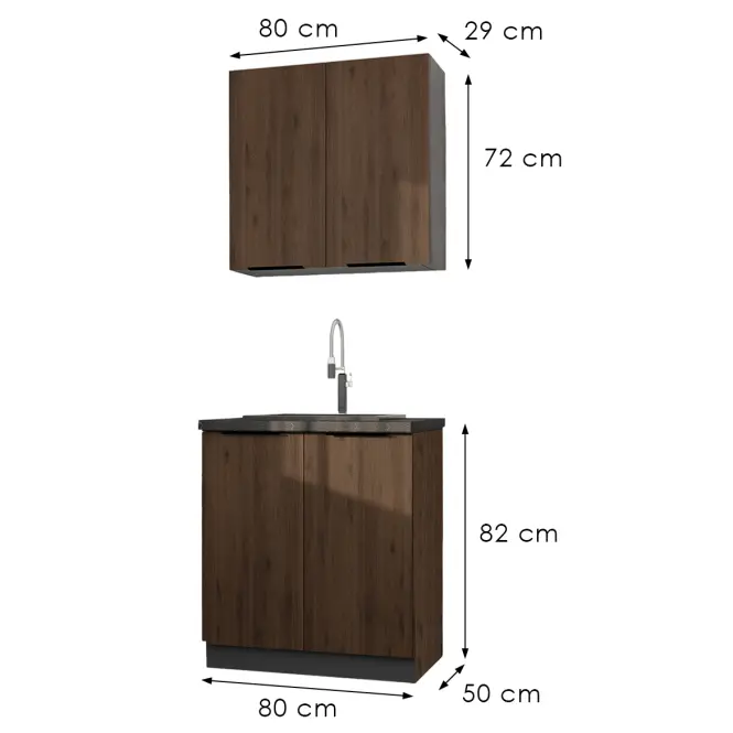 Konyhabútor Monza Dió Okapi 80cm Munkalap nélkül