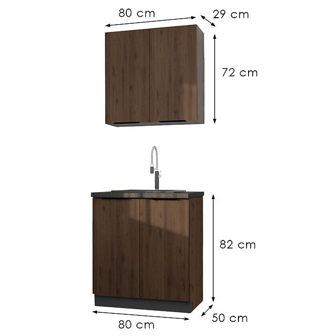 Konyhabútor Monza Dió Okapi 80cm Munkalap nélkül