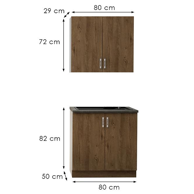 Konyhabútor Sara Lefkas 80cm Munkalap nélkül