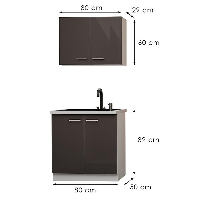 Konyhabútor Sonia 80cm Munkalap nélkül