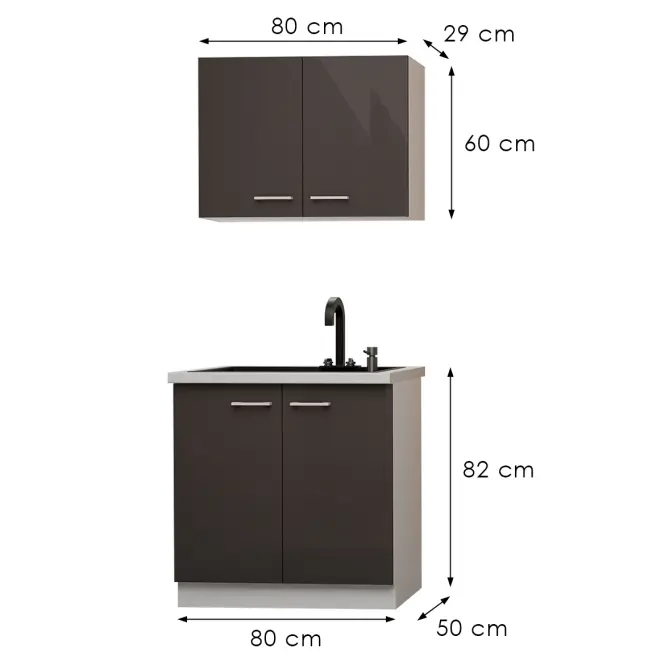 Konyhabútor Sonia 80cm Munkalap nélkül,3