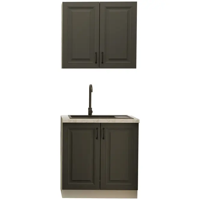Konyhabútor Stilo Grafit/Fehér 80cm Munkalap nélkül,2